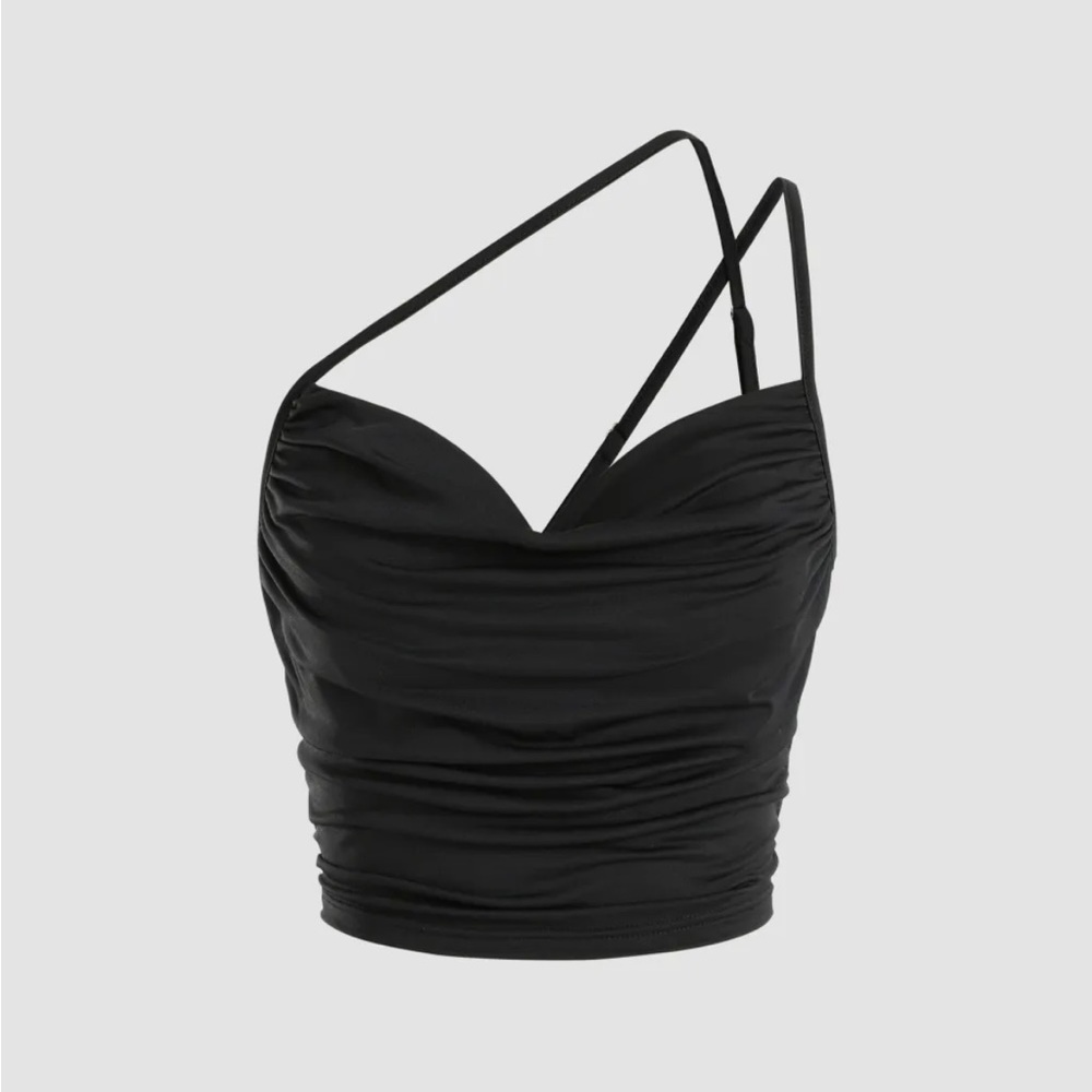 Cropped cowl neck tank